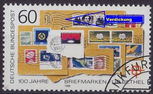 GERMANY BUND [1988] MiNr 1395 F3 IV ( O/used ) [02] Plattenfehler