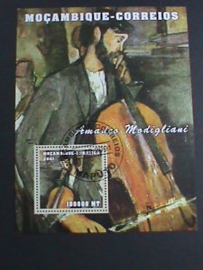 ​MOZAMBIQUE-2001 SC#1509-WORLD FAMOUS PAINTING -AMADEO MODIGLIANI CTO S/S VF