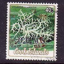 Cook Islands-Sc#O36-used 40c coral-Official-Marine Life-1985-