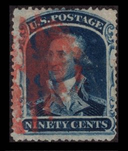 MOMEN: US STAMPS #39 RED GRID CANCEL GENUINLY USED $10,500 LOT #85000-1