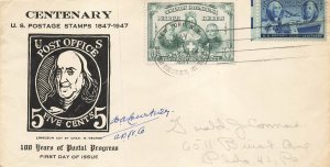 947 3c STAMP CENTENARY - C. W. George - w/show label