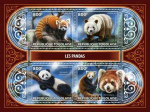 Togo - 2017 Pandas on Stamps - 4 Stamp Sheet - TG17417a