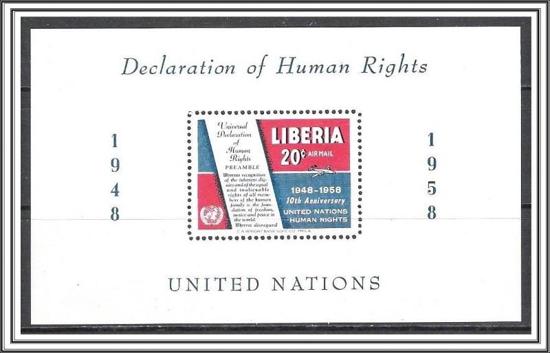 Liberia #C119 Human Rights S/S MNH