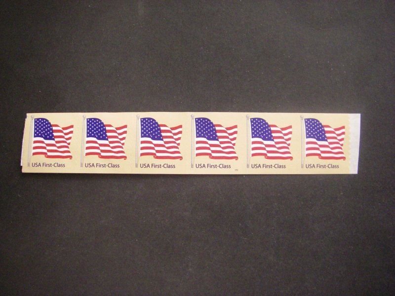 Scott 4132, 41c nondenominated Flag, PNC5 in strip of 6, #P1111, MNH Coil Beauty