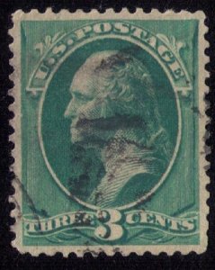 US Sc 184 Used 3c Soft Porous Paper Green VF/XF Superb