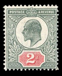 British Commonwealth - Great Britain #130b Cat$27.50, 1902 2p deep green and ...