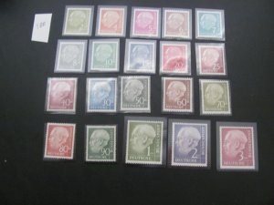 GERMANY 1954 MNH  SC 702-21  HEUSS SET VF/XF  (131)