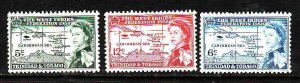 Trinidad & Tobago-Sc#86-8-unused hinged set-QEII-Maps-1958-