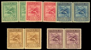 Cuba #299-303 Cat$65, 1930 2nd Central American Games, set of five horizontal...