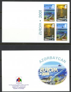 Azerbaijan Sc# 714-715 MNH block/4 Booklet 2001 Europa