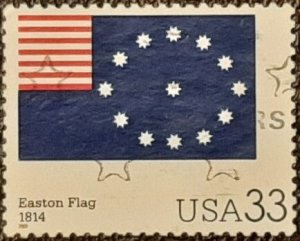 US Scott # 3403j; used 33c Stars and Sripes from 2000; VF/XF centering; off ppr