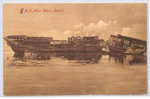 SAMOA Postcard *SMS ADLER SHIP-WRECK* Maritime PPC Unused 1937 {samwells}PJ16