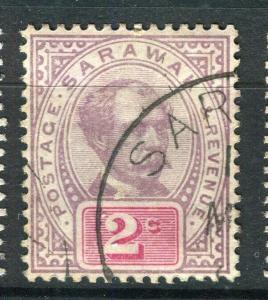 SARAWAK; 1888 early C. Brooke issue fine used 2c. value