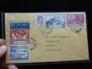 Hong Kong UPU set + 10c on cover two Switzerland (13bev)