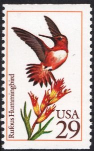 SC#2645 29¢ Hummingbirds: Rufous Hummingbird Booklet Single (1992) MNH