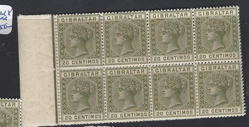 GIBRALTAR (P0504B)  QV 25C SG 24 BL OF 8  MNH