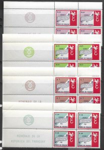 Paraguay 623-9 MNH EUROPA cpl. set X 4 sets, VF 2022 CV 192.80