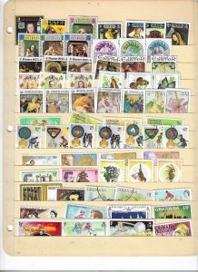 GRENADA COLLECTION ON STOCK SHEET MINT/USED