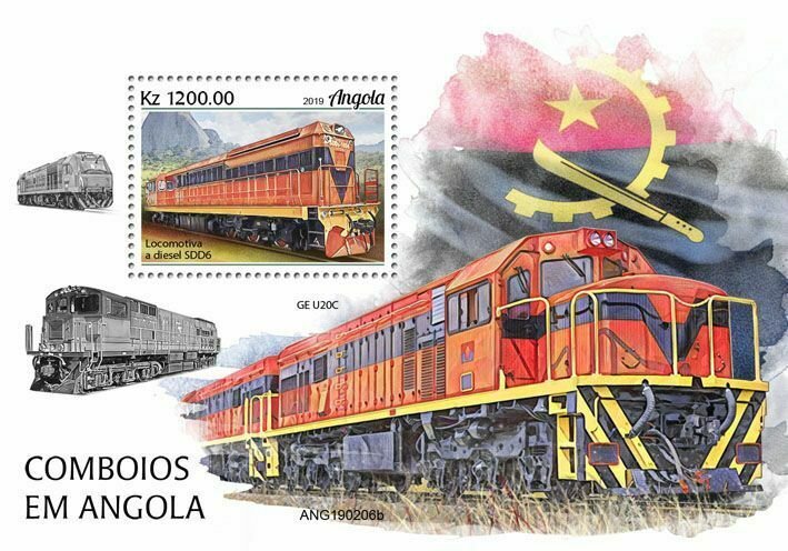 Z08 IMPERF ANG190206b Angola 2019 Trains MNH ** Postfrisch