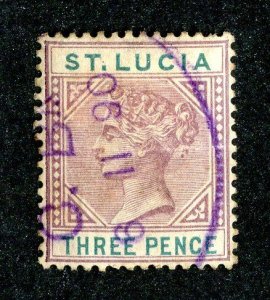 1886 St Lucia Sc.# 32a die A used cv $20 ( 9648 BCXX )