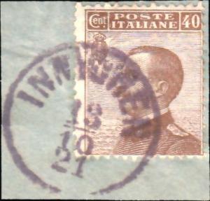 Italy Scott 104 Used on piece.