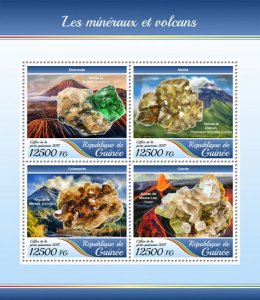 GUINEA - 2017 - Minerals and Volcanoes - Perf 4v Sheet - Mint Never Hinged