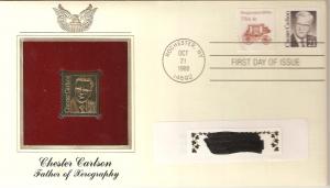 US FDC 2180 Chester Carlson w/Gold Replica