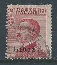 Libya #12 Used 60c Italian Emmanuel III Issue Ovptd. Libia