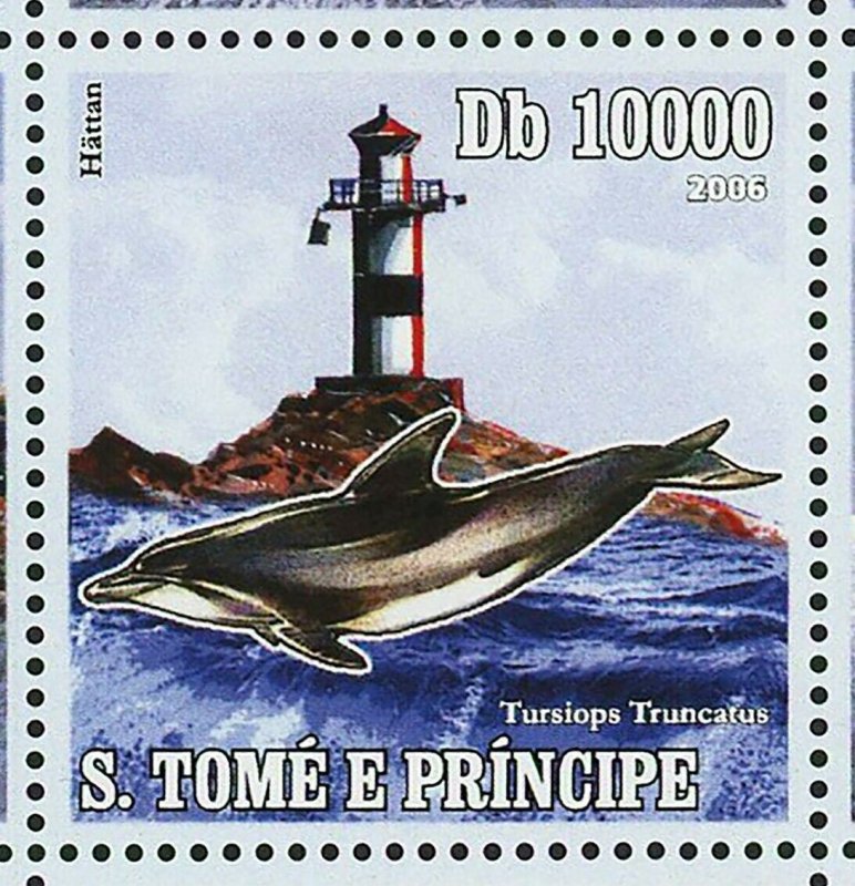 Dolphins & Lighthouses Stamp Stenella Coeruleoalba Grampus Griseus S/S MNH #2789