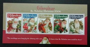 *FREE SHIP Gibraltar Christmas 2006 Santa Claus Religion Gift (ms) MNH