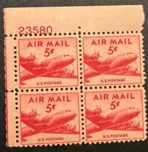 C33 PB of 4 “DC-4 Skymaster” of the TransAtlantic Issue 1947