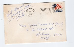 Scott # 1208  single used on cover  Bishop CA  Nov 16, 1966