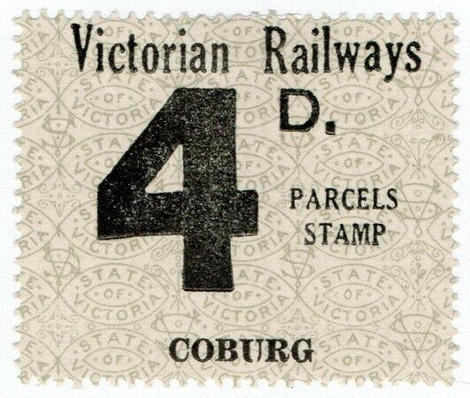 (I.B) Australia - Victoria Railways : Parcel Stamp 4d (Coburg)