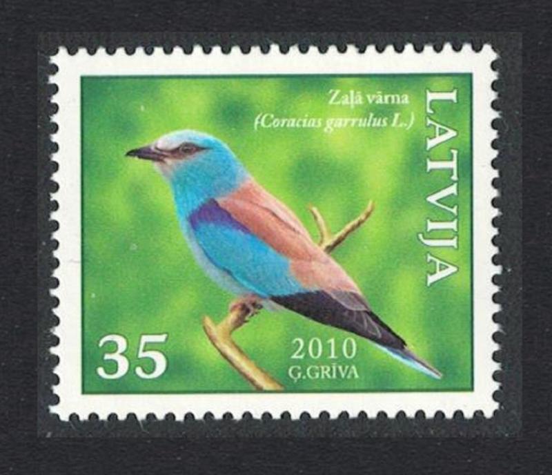 Latvia Birds European Roller 1c 35c