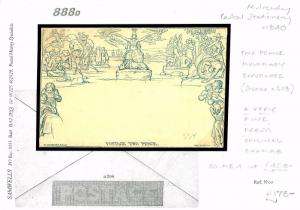 888d GB Cover 1840 2d Blue Mulready Envelope Stereo a208 Unused SG.ME4 Cat £450+