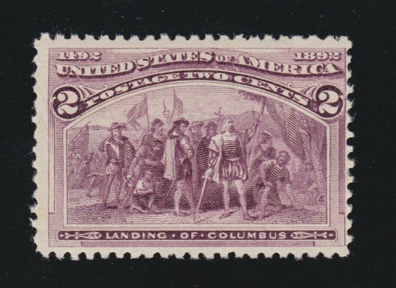 US 231 2c Columbian Exposition Mint Broken Hat Variety Fine OG NH SCV $160