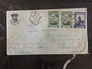 1940s Luanda Angola National Bank Airmail Cover to Coimbra Portugal