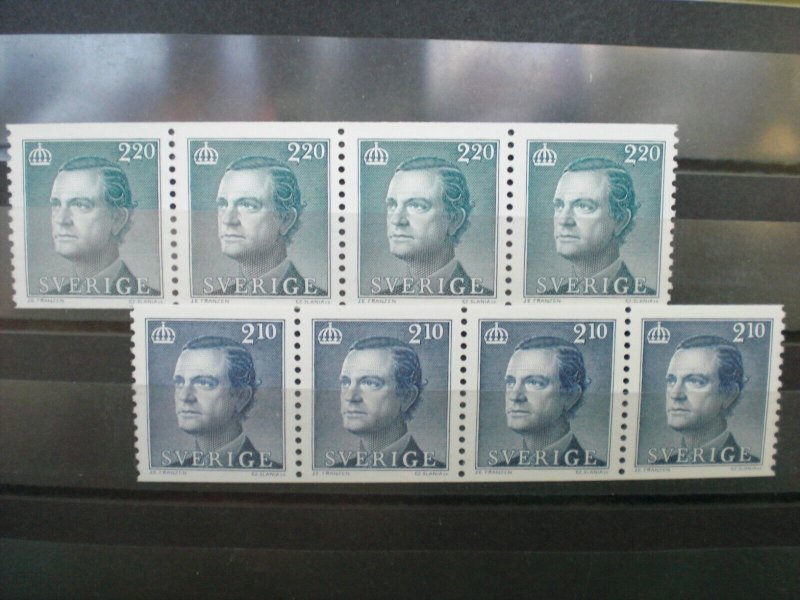 1986-9 Sweden, strip of 4 Scott #1569-70 MNH lt 54