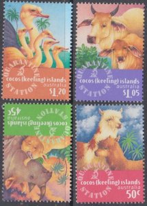 COCOS ISLANDS Sc # 319-22 CPL MNH WILDLIFE IMPORTED into AUSTRALIA