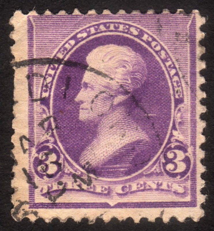 1890, US 3c, Jackson, Used, Sc 221