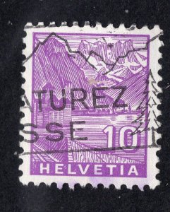 Switzerland 1934 10c bright violet Castle, Scott 221 used, value = 25c