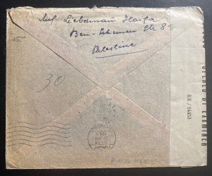 1945 Haifa Palestine Censored Cover To Anglo Oil Co Abadan 