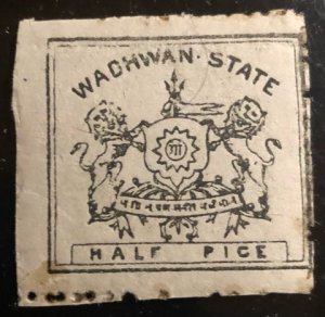 Wadhwan India Feudatory State Scott#1 Unused F/VF GD Cat. $160.00