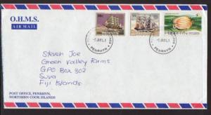 Penrhyn to Fiji 2001 Official Airmail Cover 