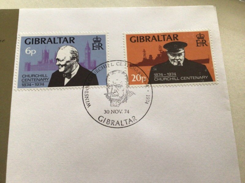 Sir Winston Churchill  Gibraltar 1974 Cover  A14227