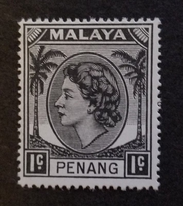 PENANG Malaya Scott 29 1c1955  Stamp MINT MH OG Unused  T13995