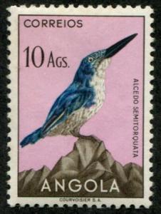 Angola SC# 349 Half-colored kingfisher, 10a, MLH