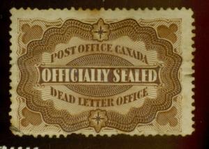 Canada #OX1 Cat$350 MINT Fine No Gum Couple Small Tears Short Perfs