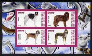 Burundi 2011 Dogs #4 - imperf sheetlet containing 4 value...