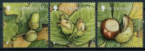 Guernsey 2011 MNH Trees Stamps Forests Europa Oak Chestnut Nature 3v Set